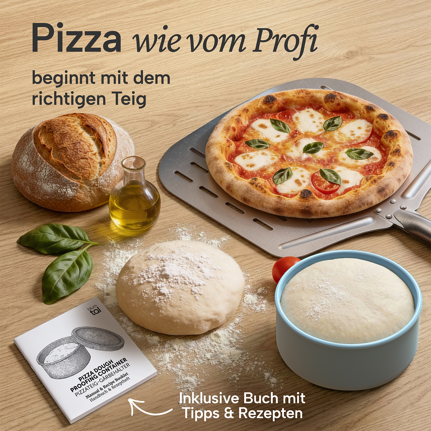 Pizzaballenbox mit Deckel im Set BPA-freie antihaftende Silikon Box 14.5 x 6.5cm